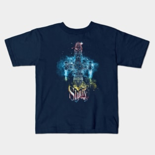 shiny space ship - rainbow version Kids T-Shirt